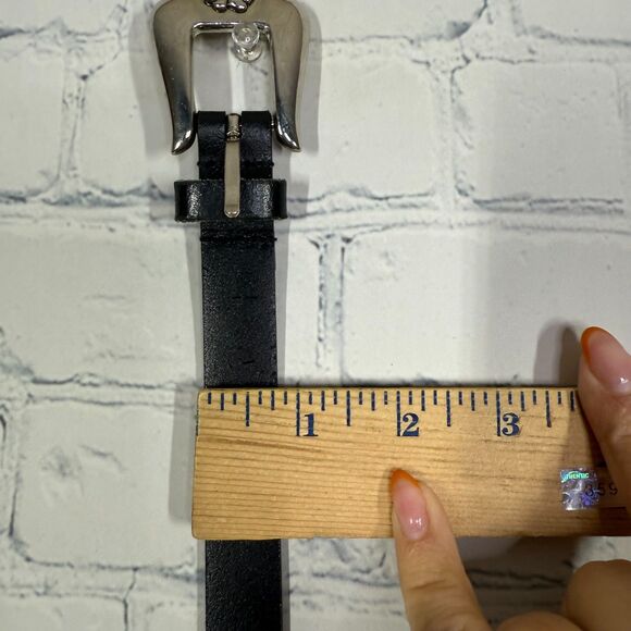 Western Geuine Leather Belt Large Set Black Brown Silver Brass Buckle Western - Picture 10 of 16